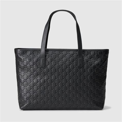 gucci black chevron leather|gucci black leather tote bag.